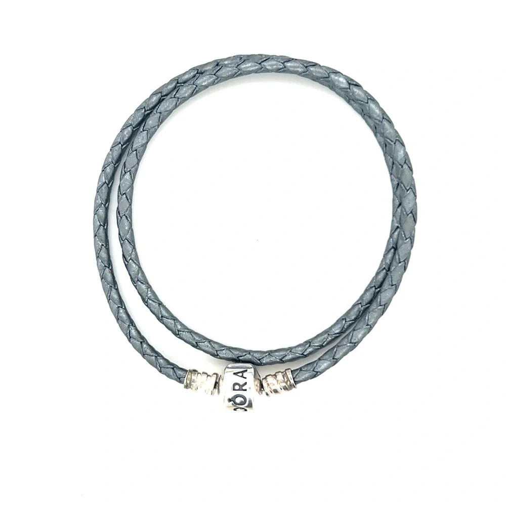 Pandora Gray Double Wrap Corded Bracelet (13.25